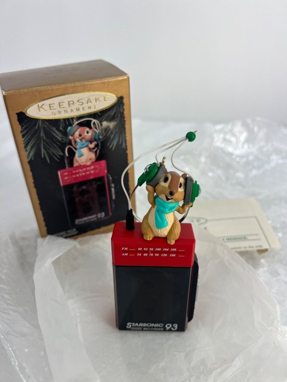 Hallmark Keepsake Ornament Starsonic 93 Recordable Radio Squirrel Christmas Orna